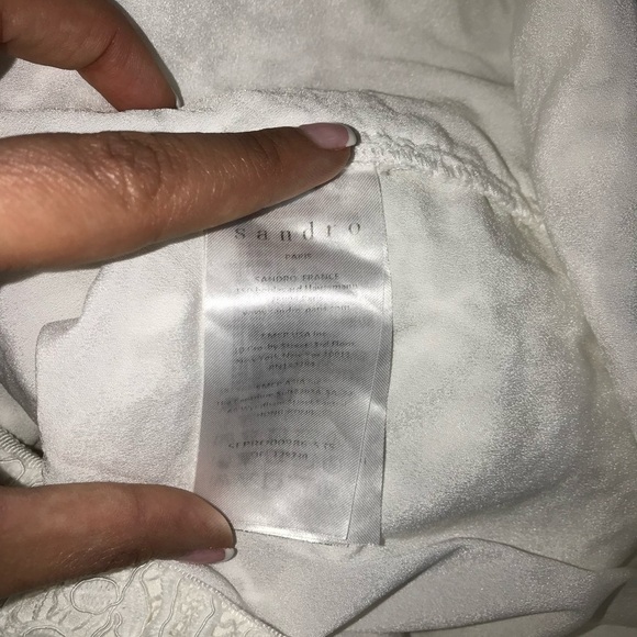 Sandro white live lace button down dress sz 36 - Picture 14 of 16